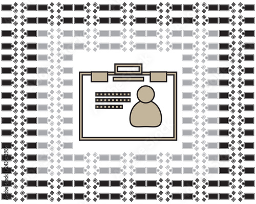 ID card or Car driver license. Vector illustration in flat style,icon data profile version 2