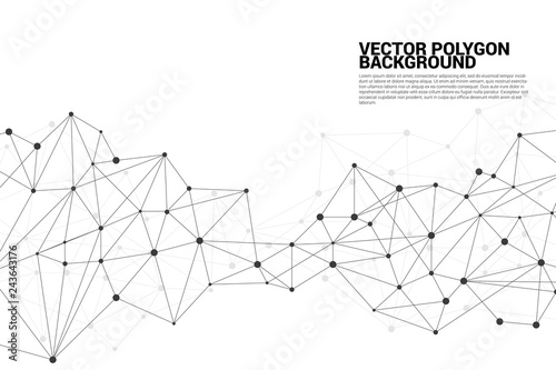 Network Connecting dot polygon background. Concept of Network Business, technology, Data and chemical. Dot connect line abstract background represent futuristic network and data transformation