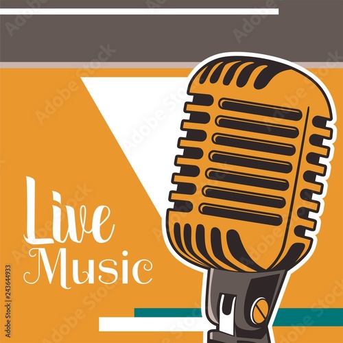 Indie musician concert show poster with acoustic guitar vector illustration - Vector