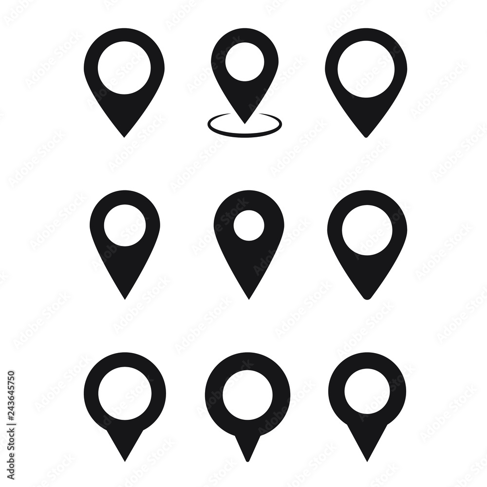 Maps pin. Location map icon.