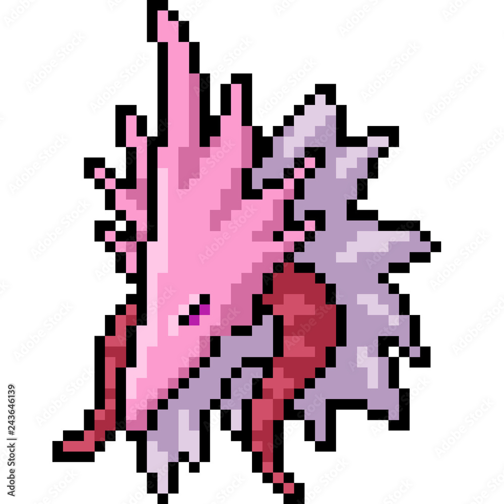 Obraz premium vector pixel art monster head