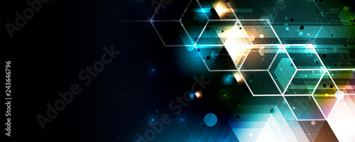 Abstract hexagon background. Technology poligonal design. Digital futuristic minimalism