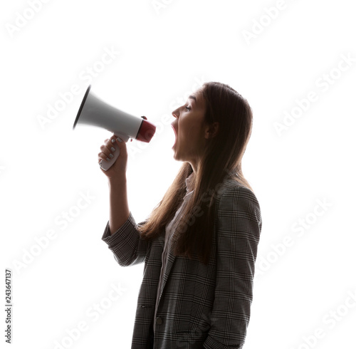 Silhouette of young woman w...