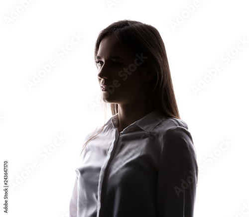 Silhouette of young woman o...
