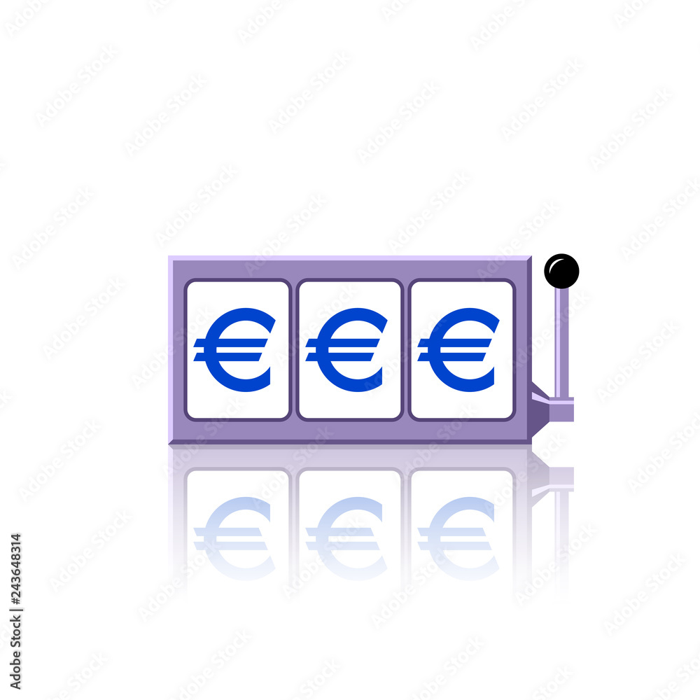 Euro slot reels icon vector illustration Stock Vector