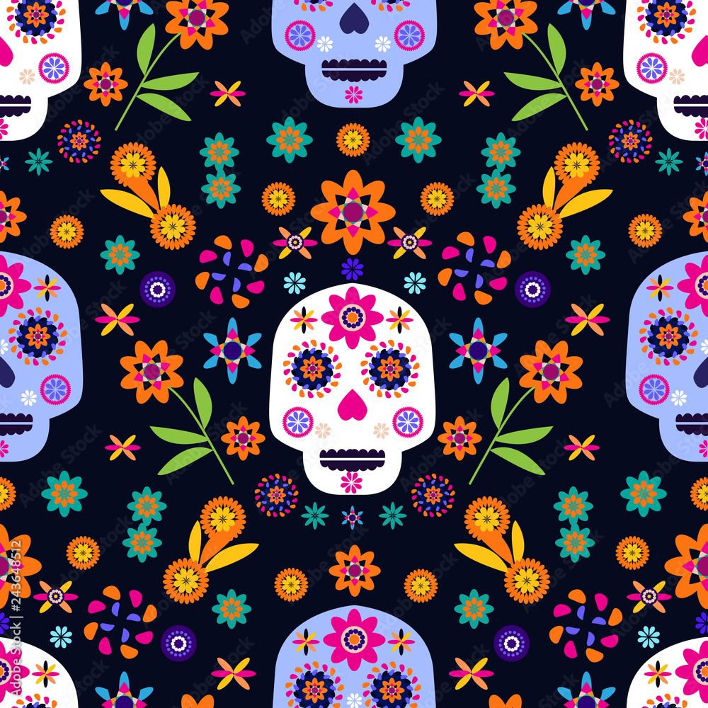 Naklejka premium Skull pattern10
