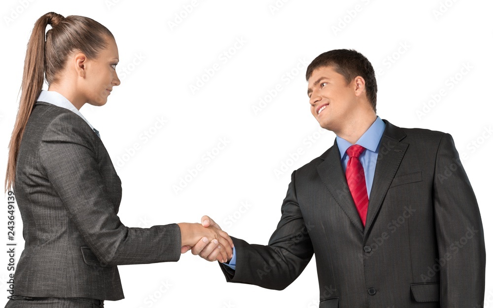 Portrait of Two Business People Shaking Hands Portrait of Two Business People Shaking Hands