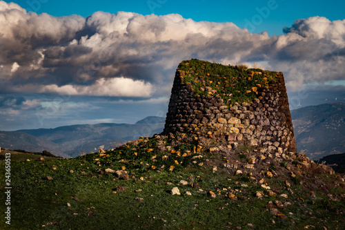Sardinian landscape with Nuraghe