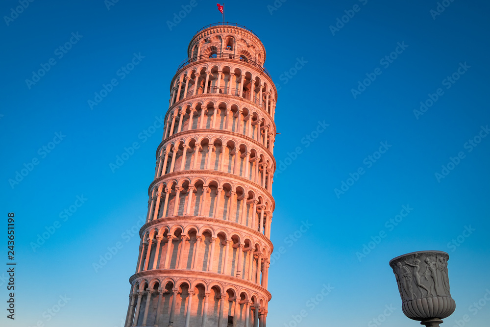 Pisa tower Teal and orange