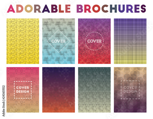 Adorable Brochures. Admirable geometric patterns. Classy vector illustration.