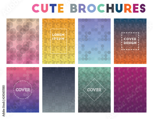 Cute Brochures. Admirable geometric patterns. Classic vector illustration. photo