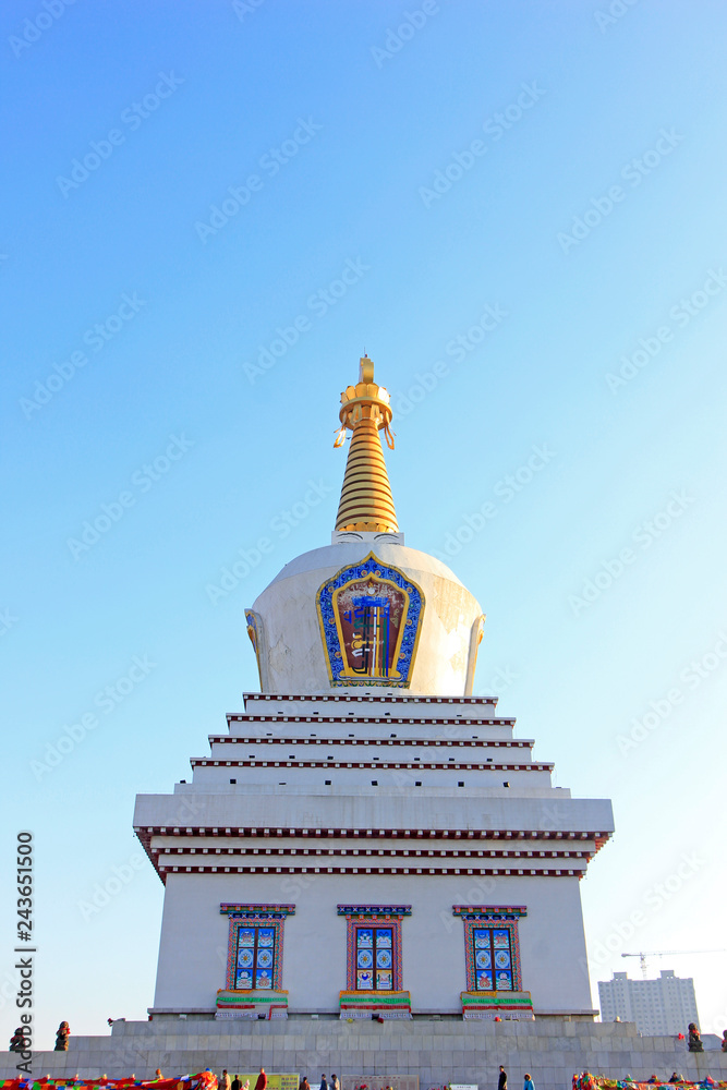 Khan treasure pagoda building scenery, Hohhot city, Inner Mongolia autonomous region, China Khan treasure pagoda building scenery, Hohhot city, Inner Mongolia autonomous region, China