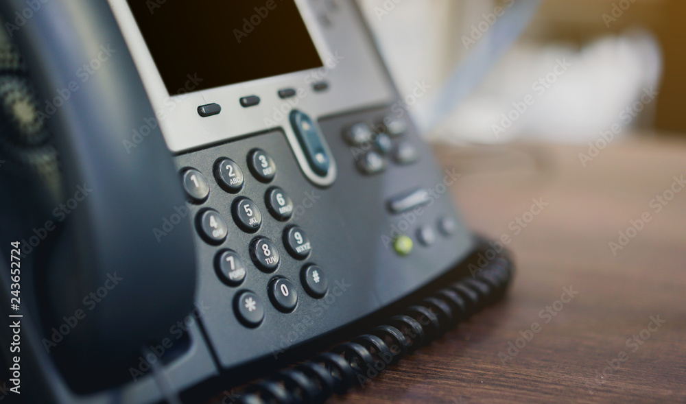 close up telephone landline at office concept
close up telephone landline at office concept