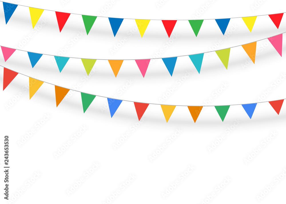 Celebrate party flags isolate and space for graphics design. Vector illustration