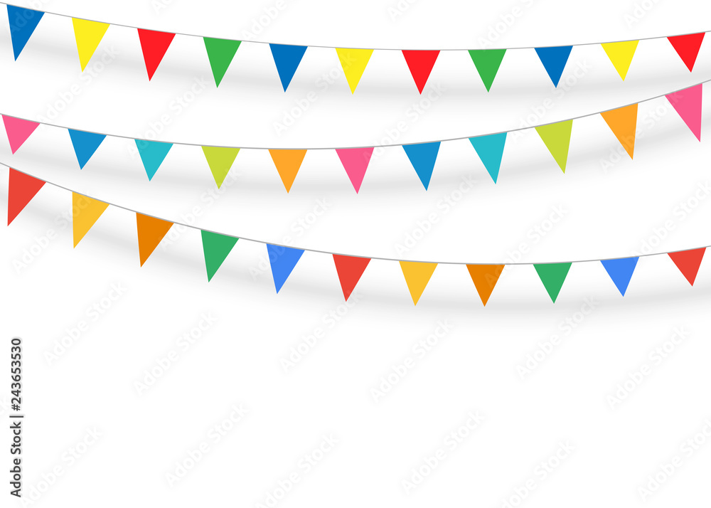 Celebrate party flags isolate and space for graphics design. Vector illustration Celebrate party flags isolate and space for graphics design. Vector illustration