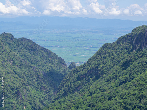 Scenic view landscape of mountains in northern thailand. photo