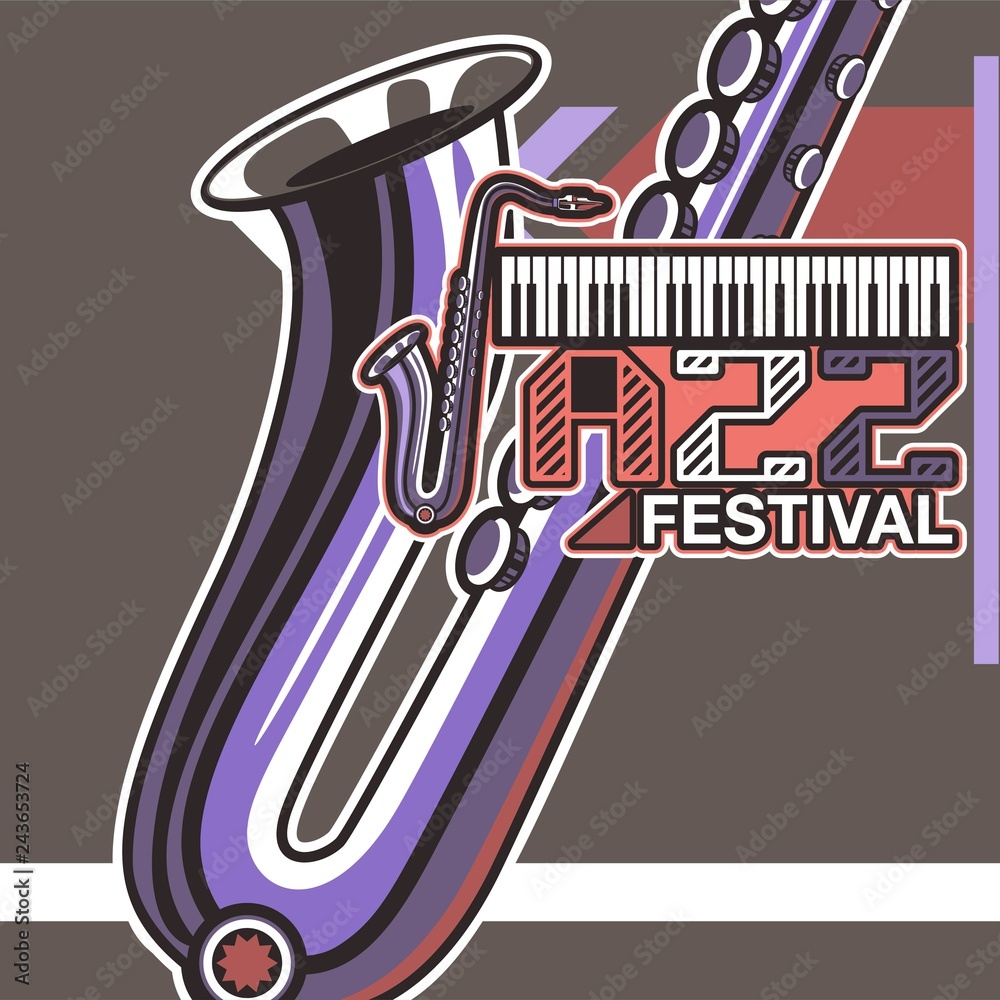 Naklejka premium Jazz music, poster background template