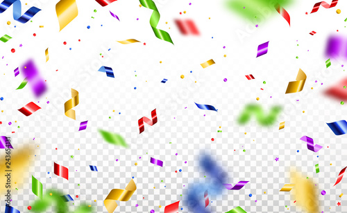Serpentine and confetti isolated