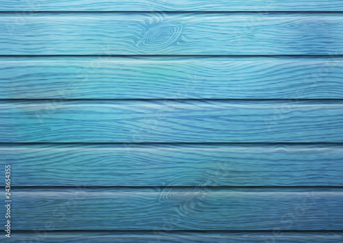 Wood texture. Wooden blue background. Vector illustration