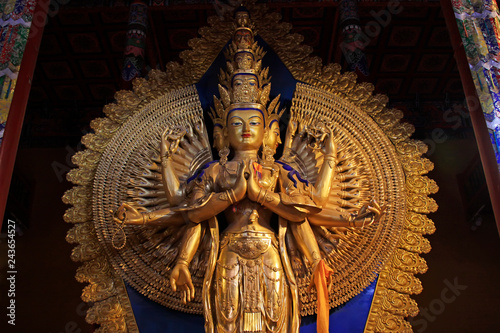 Thousands of hands and eyes avalokitesvara statues in the Dazhao Lamasery, Hohhot city, Inner Mongolia autonomous region, China