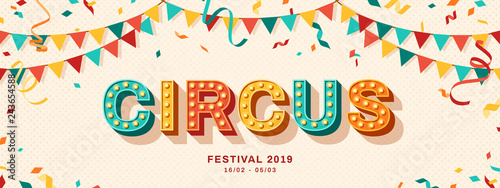 Circus retro typography design photo