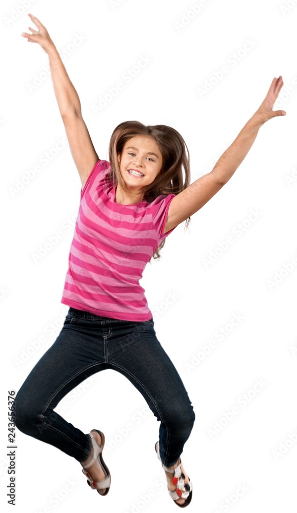 Portrait of a Young Girl Jumping Portrait of a Young Girl Jumping