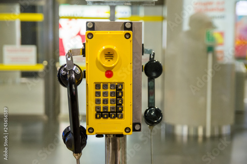 The emergency telephone at the metro