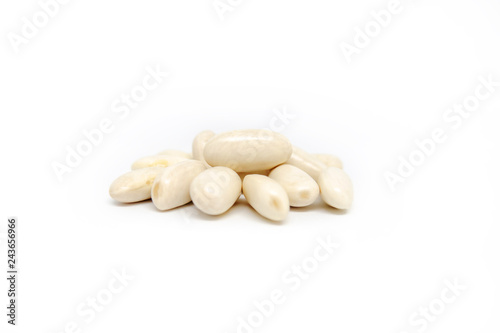 White Beans on White Background