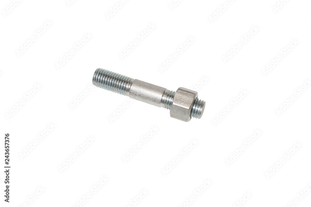 Isolated crone bolt with nut on a white background Isolated crone bolt with nut on a white background