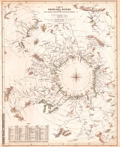 1834, S.D.U.K. Comparative Map or Chart of the World's Great Rivers