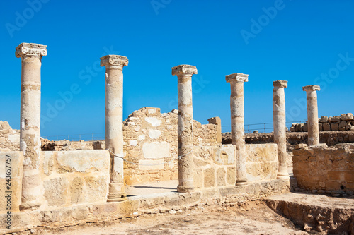 Ancient colonnade at Kato Paphos Archaeological Park. Paphos