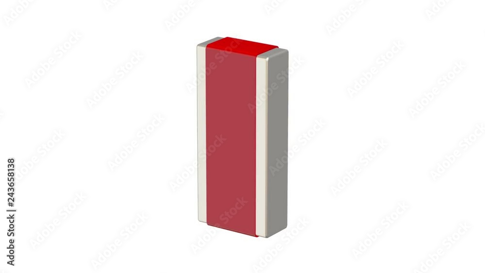 Letter I rotating on white background 3D animation Letter I rotating on white background 3D animation