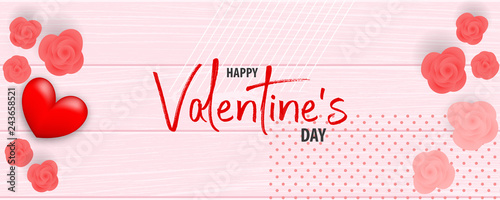 Valentines Day wood 3d vector background