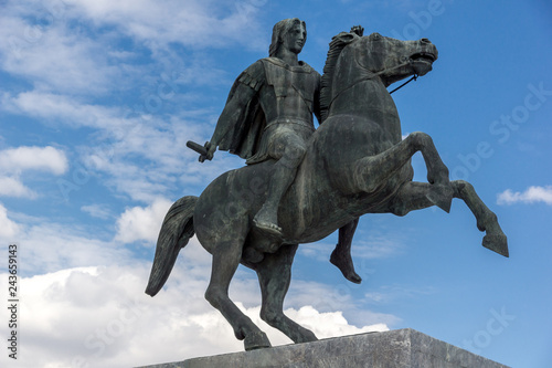 Alexander the Great Monument at embankment of city of Thessaloniki, Central Macedonia, Greece