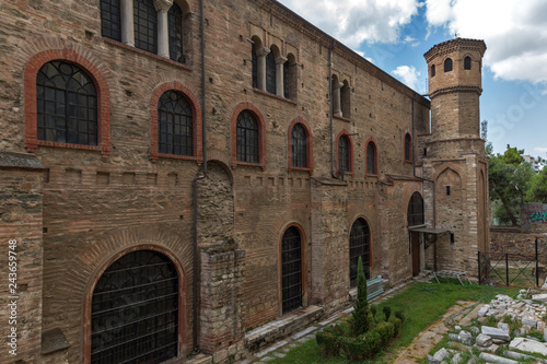 Ancient Byzantine Orthodox Hagia Sophia Cathedral in the center of city of Thessaloniki, Central Macedonia, Greece