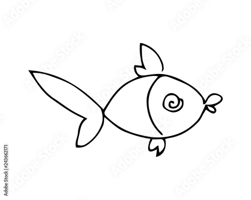 a fish. graphic vector illustration on white background