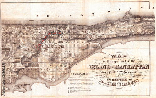 1868, Rogers Map of Manhattan, New York City, North of 86th St
