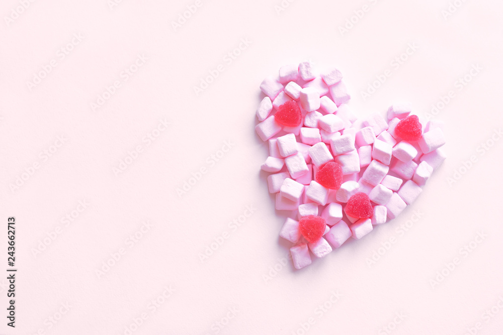 Marshmallow candy pink heart