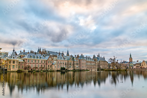 Binnenhof Palace at the Hofvijver lake in the Hague, the Netherlands