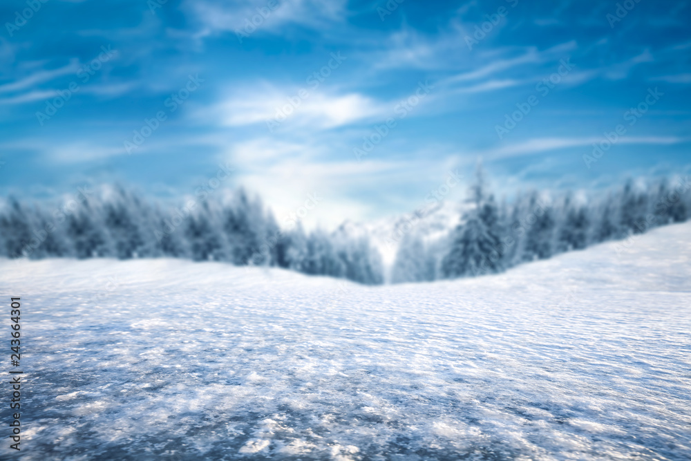 Winter background of free space and ice road Winter background of free space and ice road