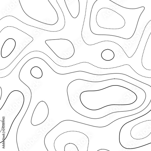 Amazing topography. Admirable topography map. Black and white seamless design, classy tileable isolines pattern. Vector illustration.