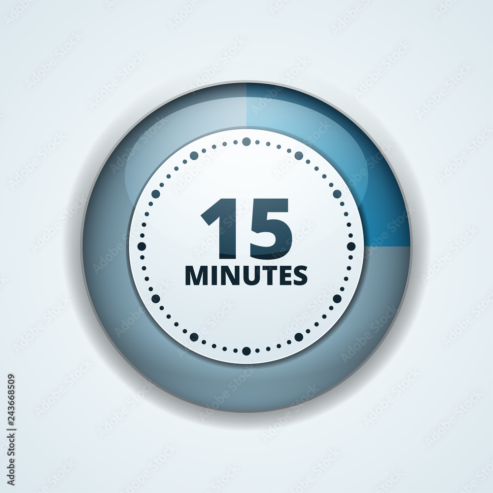 15 Minutes Time button illustration 15 Minutes Time button illustration