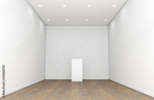 Photo Empty Gallery Room And Plinth