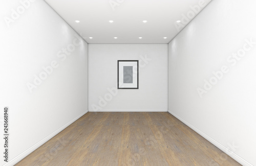 Empty Gallery Room And Picture