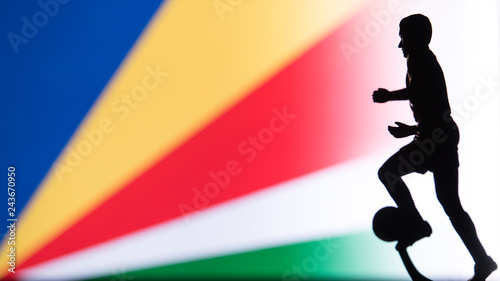 Seychelles National Flag. Football, Soccer player Silhouette