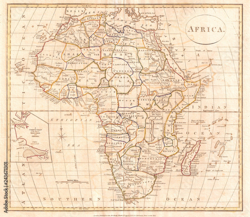 1799, Clement Cruttwell Map of Africa