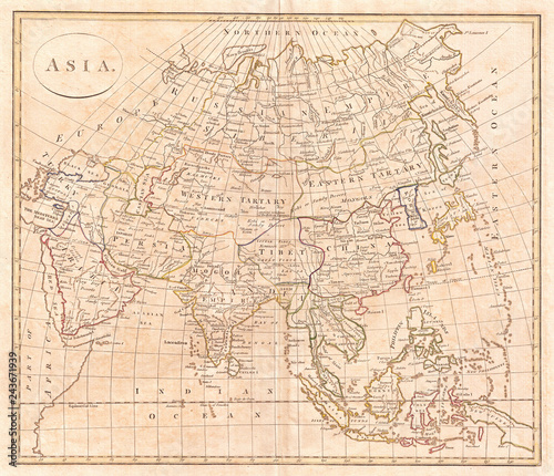 1799, Clement Cruttwell Map of Asia