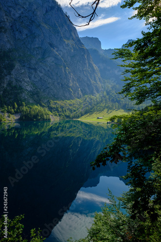 Germany, Bavaria, Upper Bavaria, Berchtesgaden Alps, Berchtesgaden National Park, Salet, Fischunkelalm at Lake Obersee photo