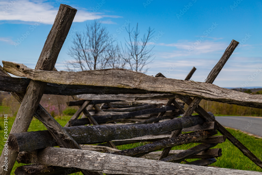 Split rail fencing on Antietam Battlefield Split rail fencing on Antietam Battlefield