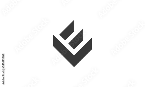 Letter E Vector. Minimalist 